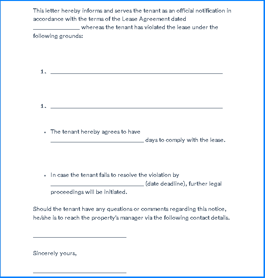 Free Eviction Notice Template For Tenants