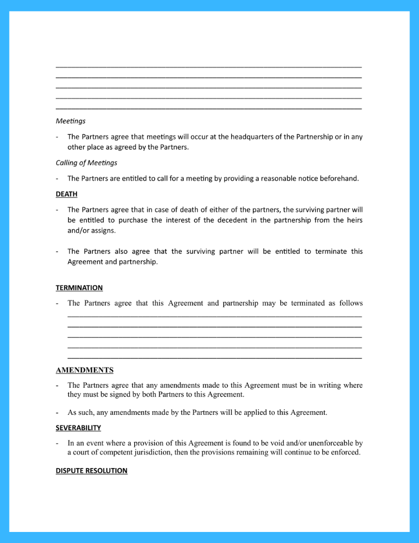 simple partnership agreement template