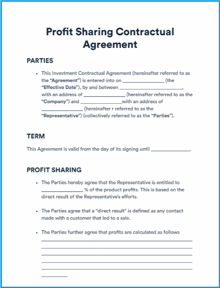 Free Profit Sharing Agreement Template for Download