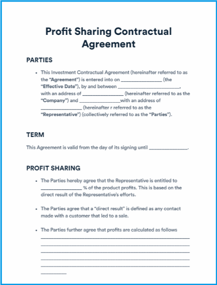 Profit Sharing Agreement Template Template Agreement Revenue Sharing 