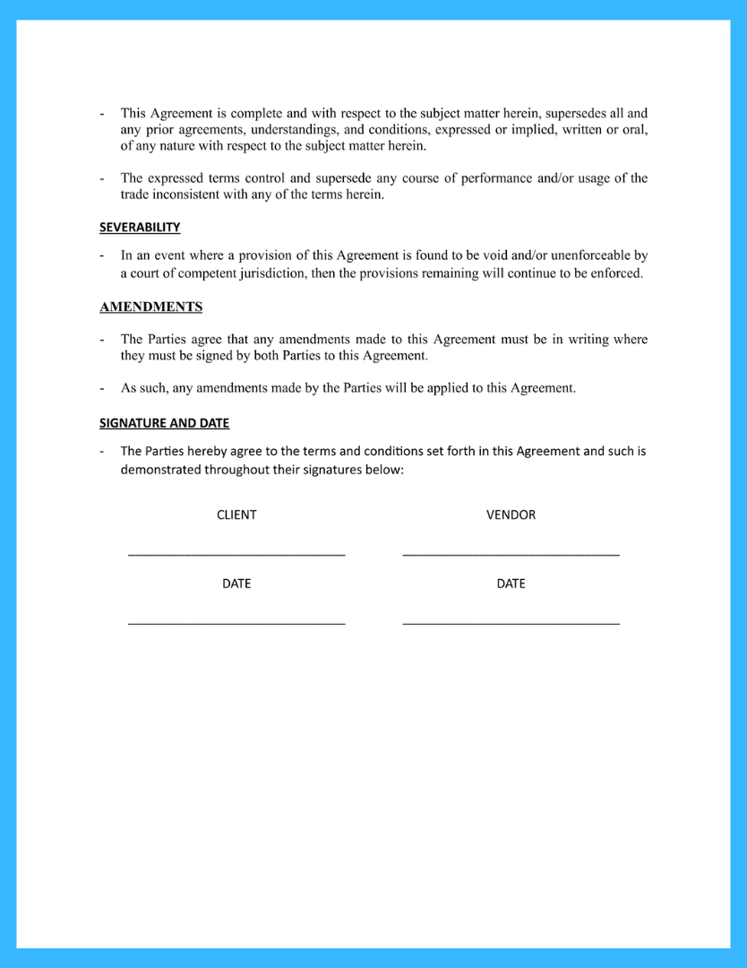 Vendor Agreement Template