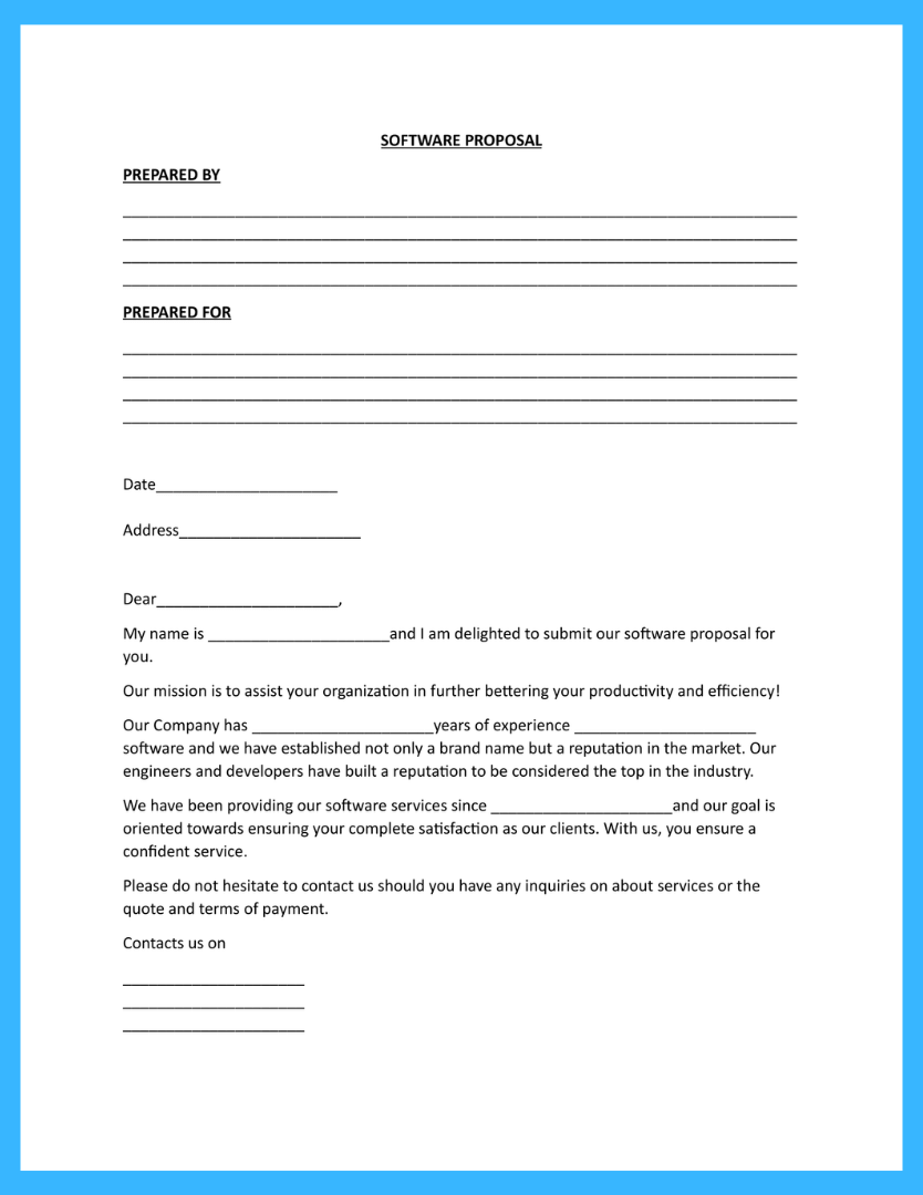 software proposal template