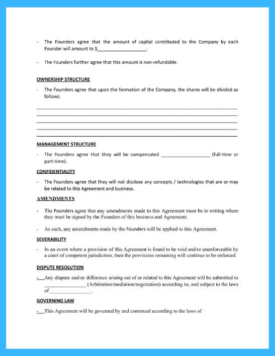 founders agreement template