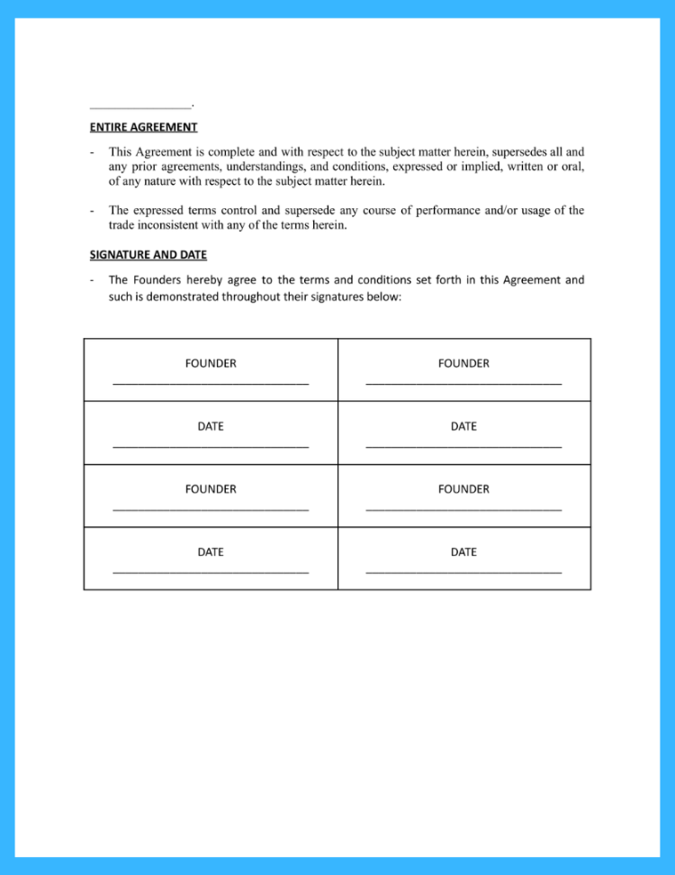 founders agreement template