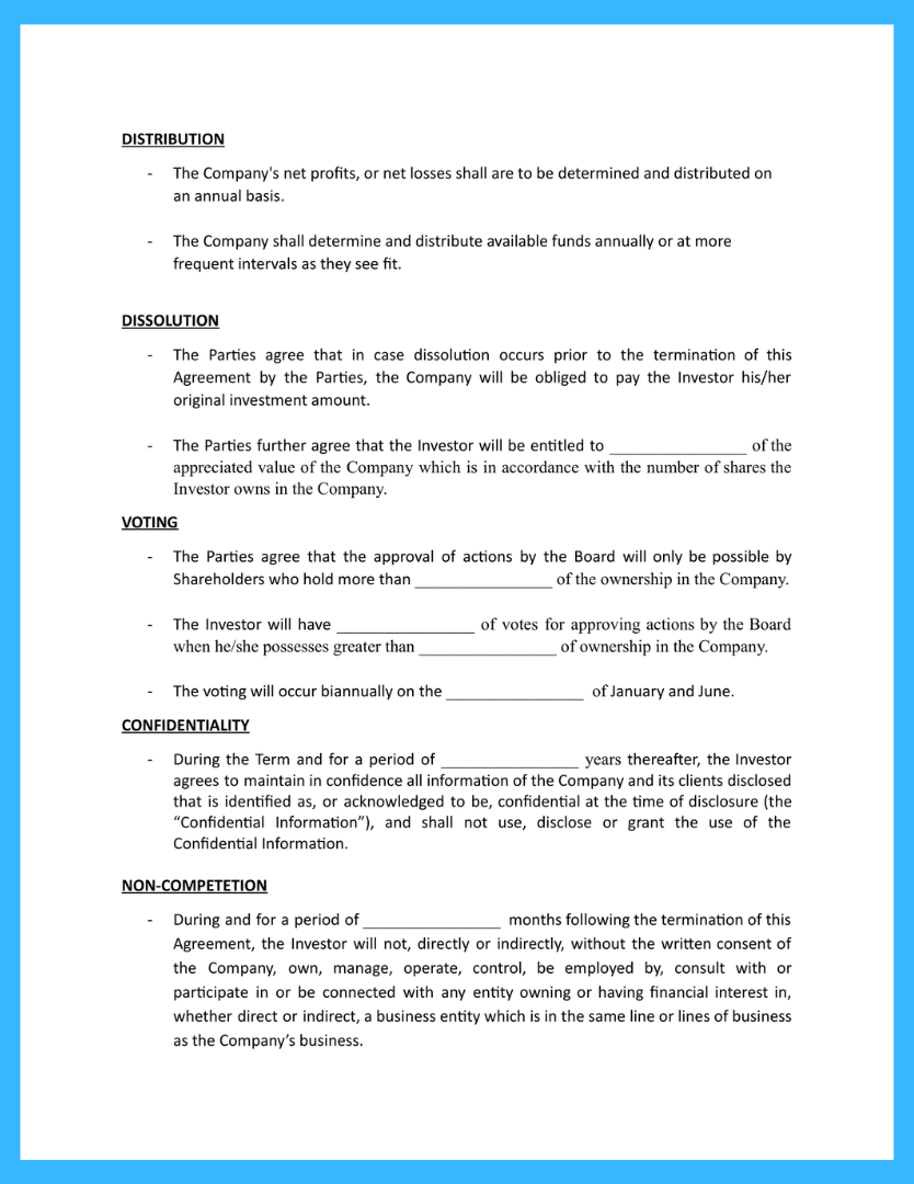 Free Investor Agreement Template To Win More Clients