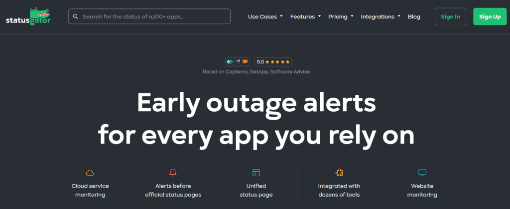 StatusGator screenshot