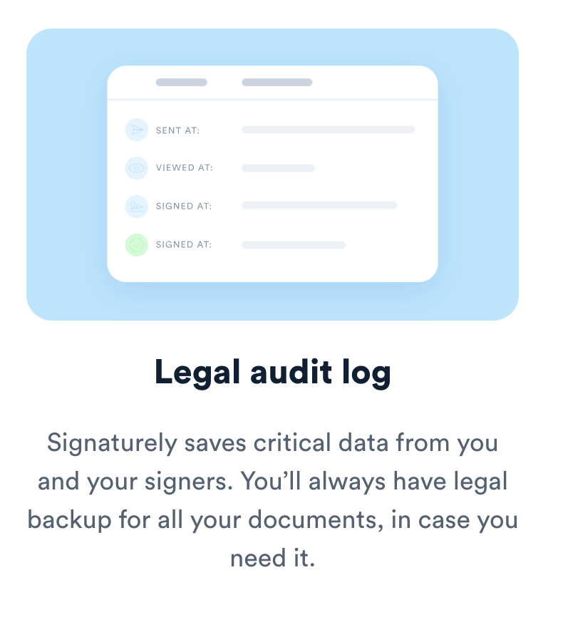 Legal audit log